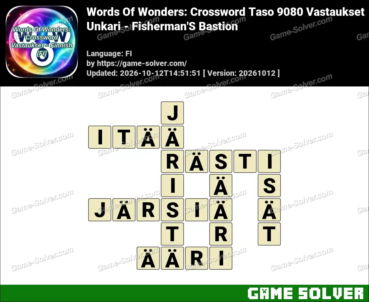 Words Of Wonders: Crossword Taso 9080 Vastaukset – Unkari – Fisherman’S Bastion